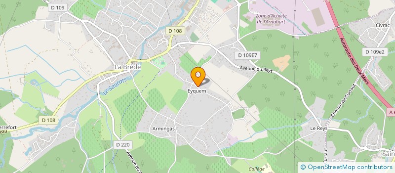 localisation de l'entreprise LES LANDES DE GRAVES  LA BREDE