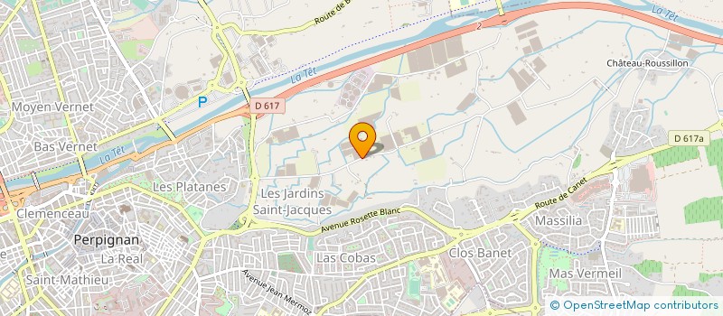 localisation de l'entreprise LES LAURIERS ROSES à PERPIGNAN