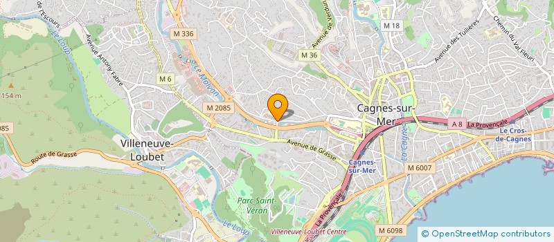 localisation de l'entreprise LES LAURIERS ROSES à CAGNES-SUR-MER