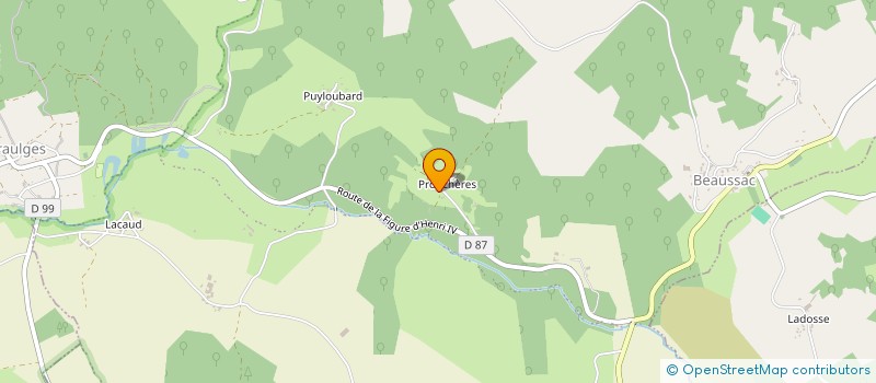 localisation de l'entreprise LES LIMOUSINES  MAREUIL EN PERIGORD