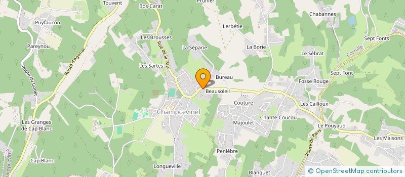 localisation de l'entreprise LES LOGIS DE BELLEVUE  CHAMPCEVINEL