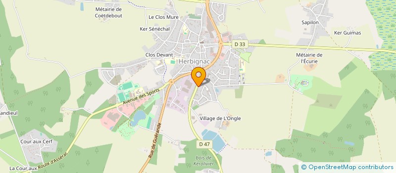localisation de l'entreprise LES LOISIRS HERBIGNACAIS à HERBIGNAC