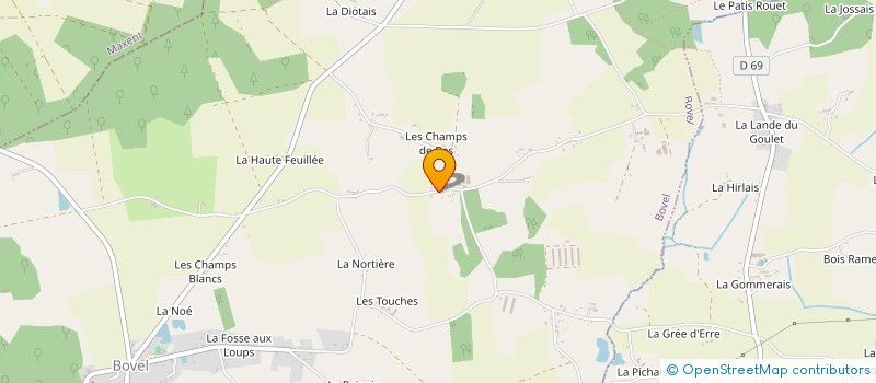 localisation de l'entreprise LES LORIETTES  BOVEL