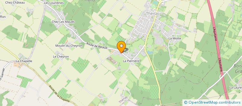 localisation de l'entreprise LES LOURDINES  THENAC