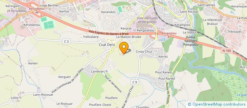 localisation de l'entreprise LES MACONS BRETONS à QUIMPERLE