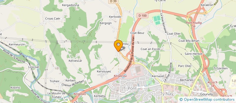 localisation de l'entreprise LES MAINS VERTES à QUIMPER