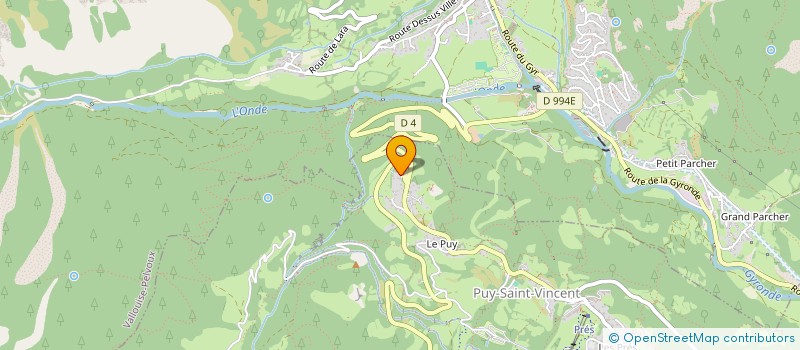 localisation de l'entreprise LES MAISONNETTES OGNIBENE - ROYAL  PUY-SAINT-VINCENT