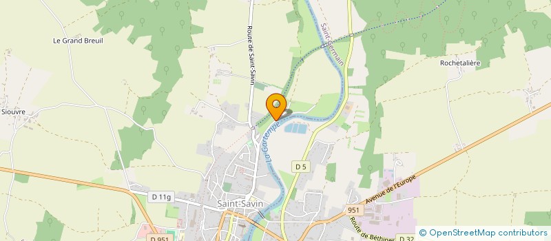 localisation de l'entreprise LES MARATES à SAINT-SAVIN-SUR-GARTEMPE