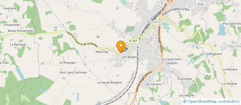 localisation de l'entreprise LES MARMOTTES  THIVIERS