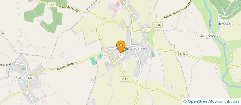 localisation de l'entreprise LES MARRONNIERS à VILLEBOIS-LAVALETTE