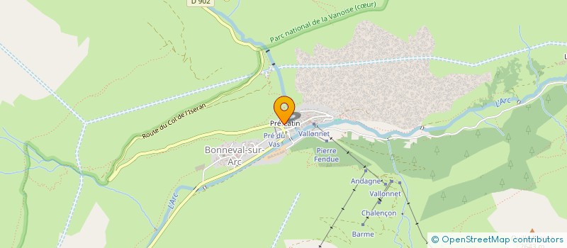 localisation de l'entreprise LES MELEZES  BONNEVAL-SUR-ARC