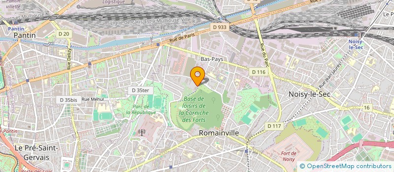 localisation de l'entreprise LES MENUISERIES DE L'ILE DE FRANCE à ROMAINVILLE