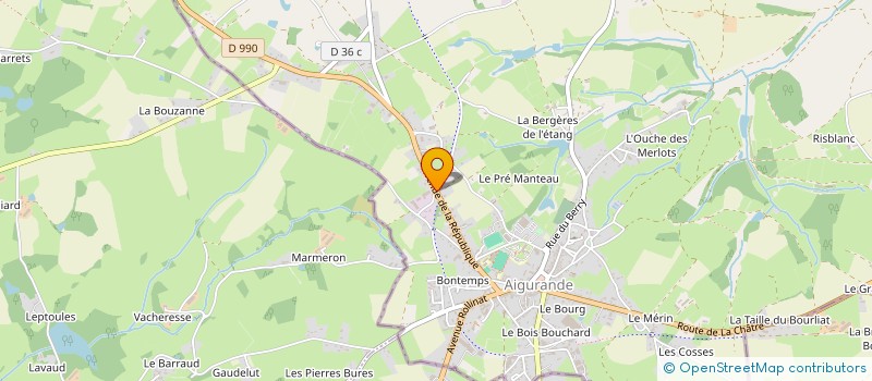 localisation de l'entreprise LES MENUISERIES DU BOISCHAUT à AIGURANDE