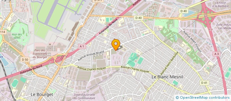 localisation de l'entreprise LES MENUISIERS DU STAND à LE BLANC-MESNIL