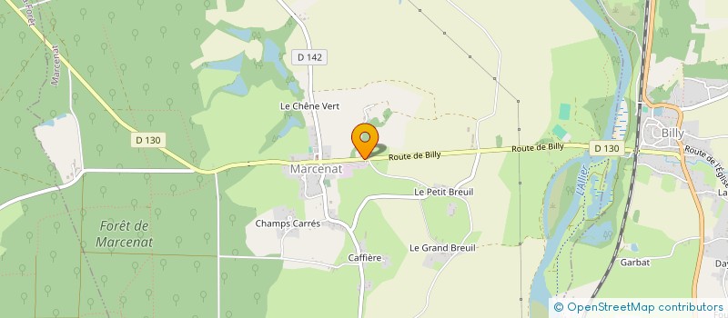 localisation de l'entreprise LES MERRAINS DE L'ALLIER à MARCENAT