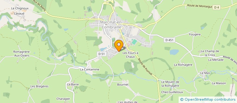 localisation de l'entreprise LES MERRAINS DE TRONCAIS à MARCILLAT-EN-COMBRAILLE
