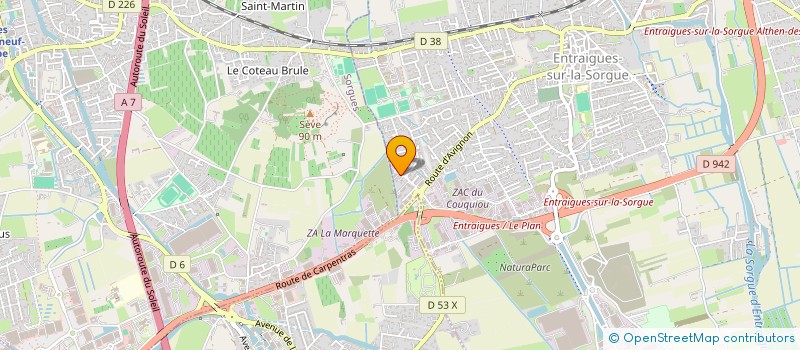 localisation de l'entreprise LES METALLIERS DU SUD à ENTRAIGUES-SUR-LA-SORGUE