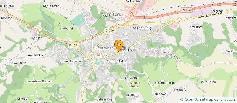 localisation de l'entreprise LES MEUBLES DU KREIZ BREIZH à ROSTRENEN