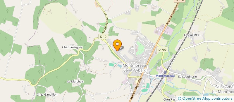 localisation de l'entreprise LES MIRANDES à NONAC