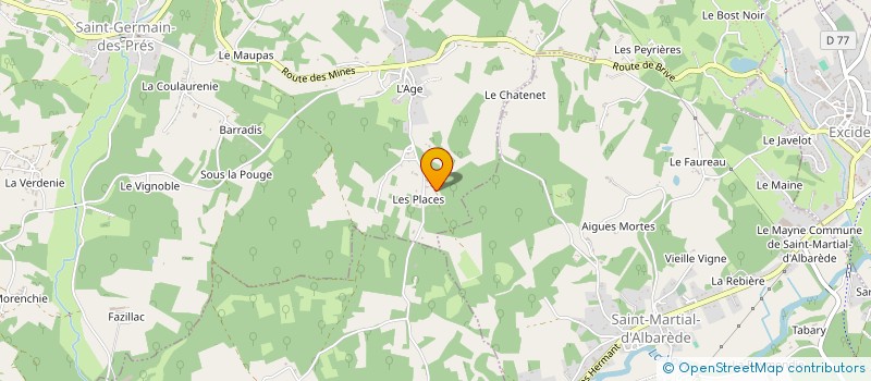 localisation de l'entreprise LES MJ.  SAINT-GERMAIN-DES-PRES