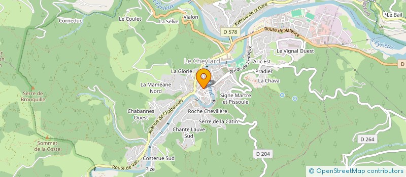 localisation de l'entreprise LES MURIERS  LE CHEYLARD