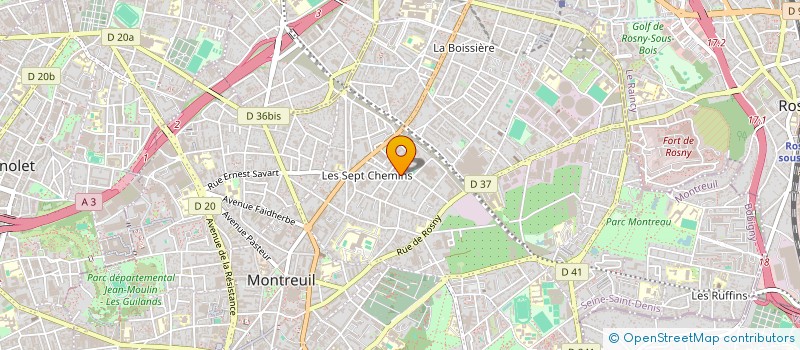 localisation de l'entreprise LES MURS A PECHES  MONTREUIL