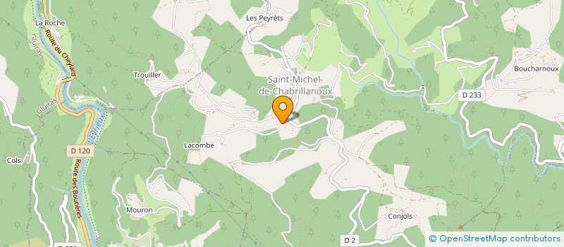 localisation de l'entreprise LES MURS DE L'ARCADE  SAINT-MICHEL-DE-CHABRILLANOUX