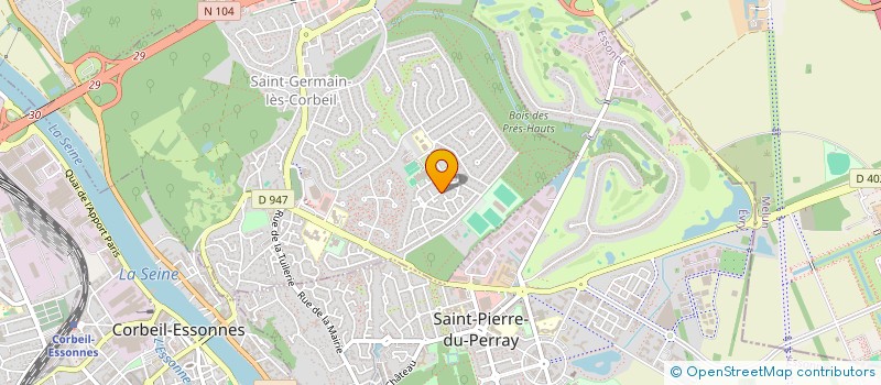 localisation de l'entreprise LES NEUF A LA COQUE  SAINT-GERMAIN-LES-CORBEIL