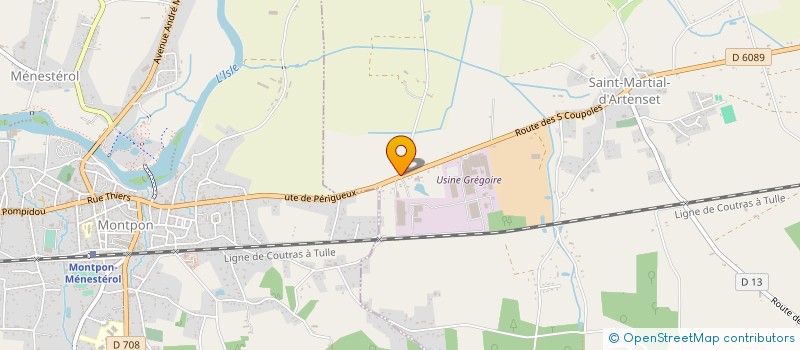 localisation de l'entreprise LES NOUVELLES MENUISERIES GREGOIRE  ST MARTIAL D ARTENSET