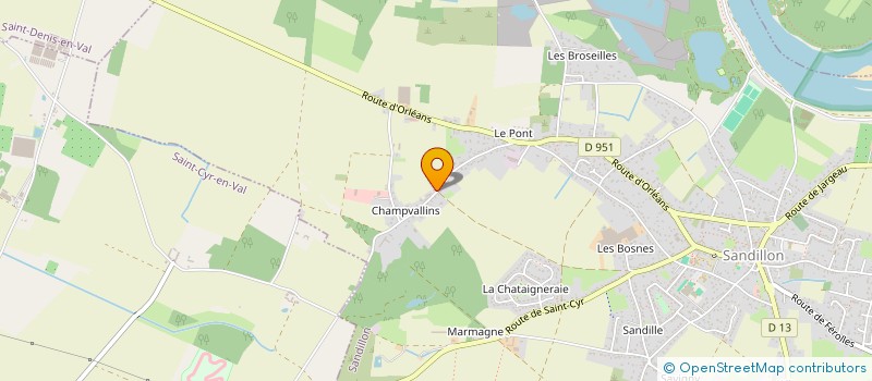 localisation de l'entreprise LES NYMPHEADES à SANDILLON