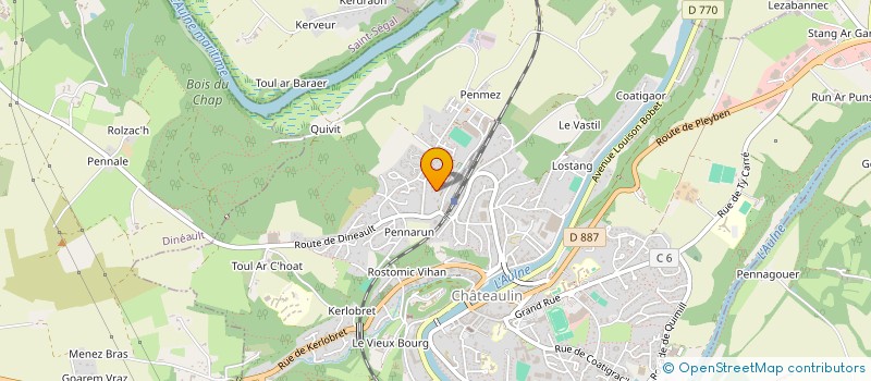 localisation de l'entreprise LES OISEAUX DE NUITS  CHATEAULIN