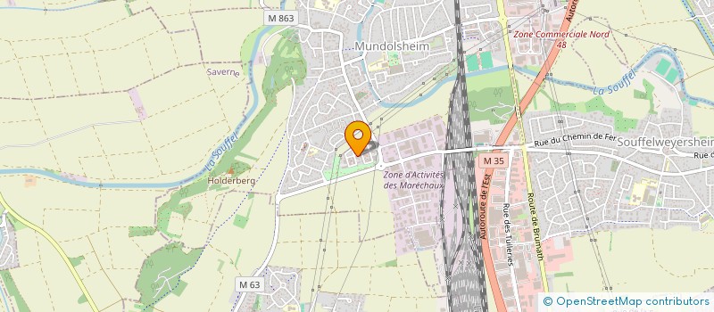 localisation de l'entreprise LES ONDES DE L'OLYMPE  MUNDOLSHEIM