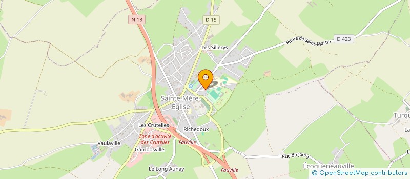 localisation de l'entreprise LES ONDES PORTEUSES PRODUCTIONS  SAINTE-MERE-EGLISE