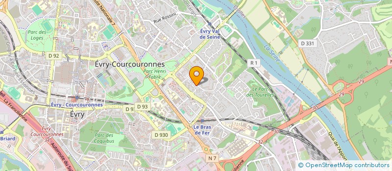 localisation de l'entreprise LES ORCHIDEES à EVRY-COURCOURONNES