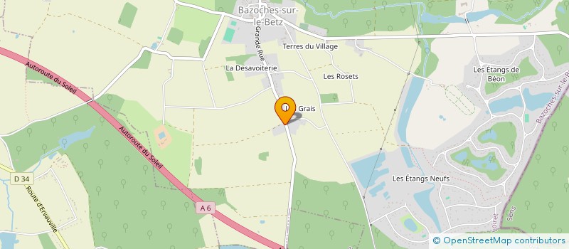 localisation de l'entreprise LES ORMEAUX à BAZOCHES-SUR-LE-BETZ
