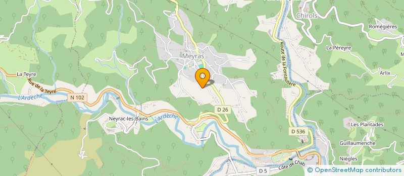localisation de l'entreprise LES OUBRETS à MEYRAS