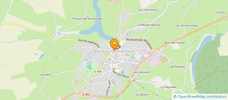 localisation de l'entreprise LES P'TITES GUEULES  BOURBON-L'ARCHAMBAULT