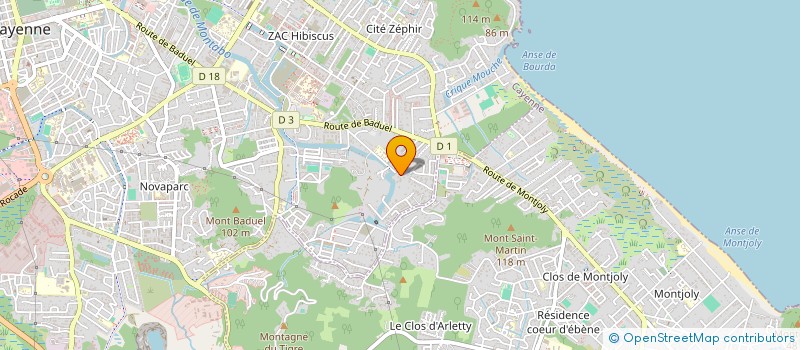 localisation de l'entreprise LES P'TITS CHERUBINS à CAYENNE