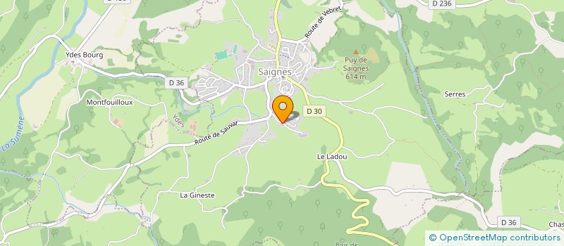 localisation de l'entreprise LES P'TITS DELICES DU CANTAL à SAIGNES