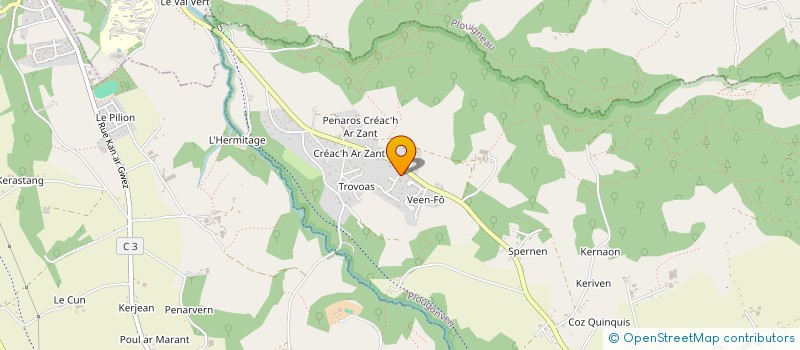 localisation de l'entreprise LES P'TITS DOUDOUS DE MONTROULEZ à PLOUGONVEN