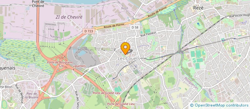 localisation de l'entreprise LES P'TITS FREINET - ASSOCIATION DES PARENTS D'ELEVES DE L'ECOLE CELESTIN FREINET à BOUGUENAIS
