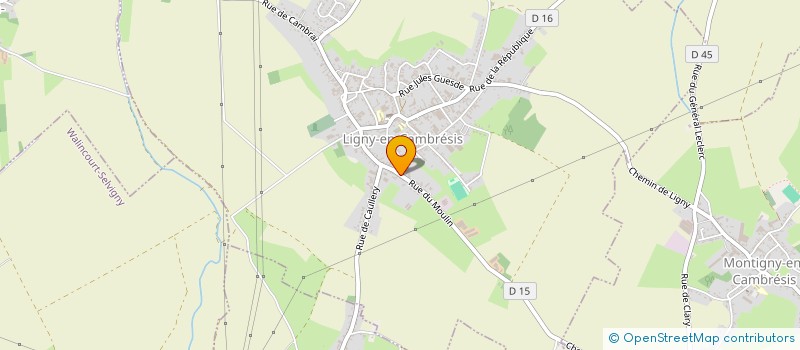 localisation de l'entreprise LES P'TITS LOUPIOTS - MAISONS D'ASSISTANTES MATERNELLES  LIGNY-EN-CAMBRESIS