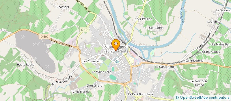 localisation de l'entreprise LES P'TITS MOMENTS à CHATEAUNEUF-SUR-CHARENTE