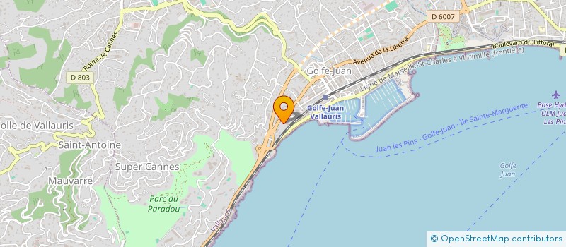 localisation de l'entreprise LES PAINS DE GOLFE JUAN à VALLAURIS