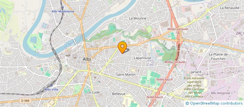 localisation de l'entreprise LES PALANGES à ALBI