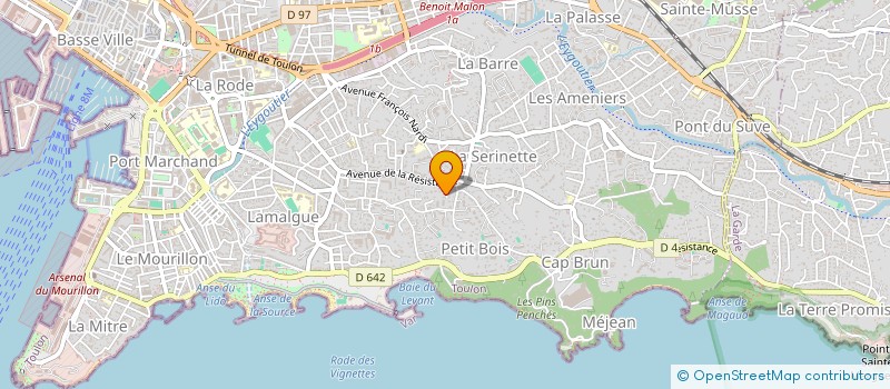 localisation de l'entreprise LES PALMIERS  TOULON