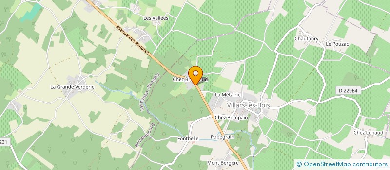 localisation de l'entreprise LES PALMIERS  VILLARS-LES-BOIS