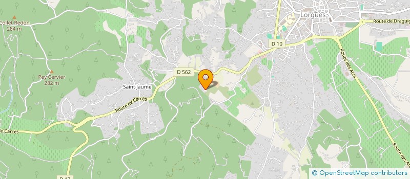 localisation de l'entreprise LES PALOMBES  LORGUES