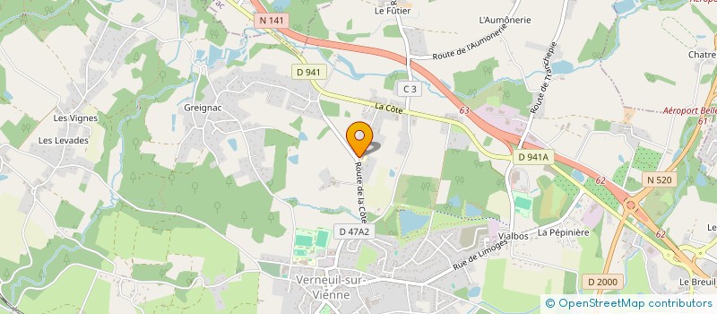 localisation de l'entreprise LES PAPILLONS , GRANDIR ET DEVENIR à VERNEUIL-SUR-VIENNE