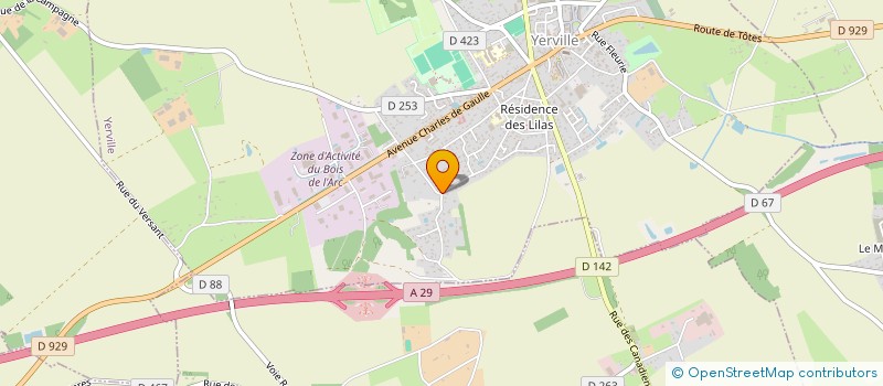 localisation de l'entreprise LES PAQUERETTES  YERVILLE